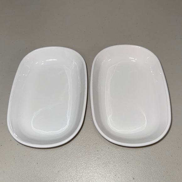 CORNING WARE SideKick White 2 Pcs Oval Snack Tray Serving Dish 7